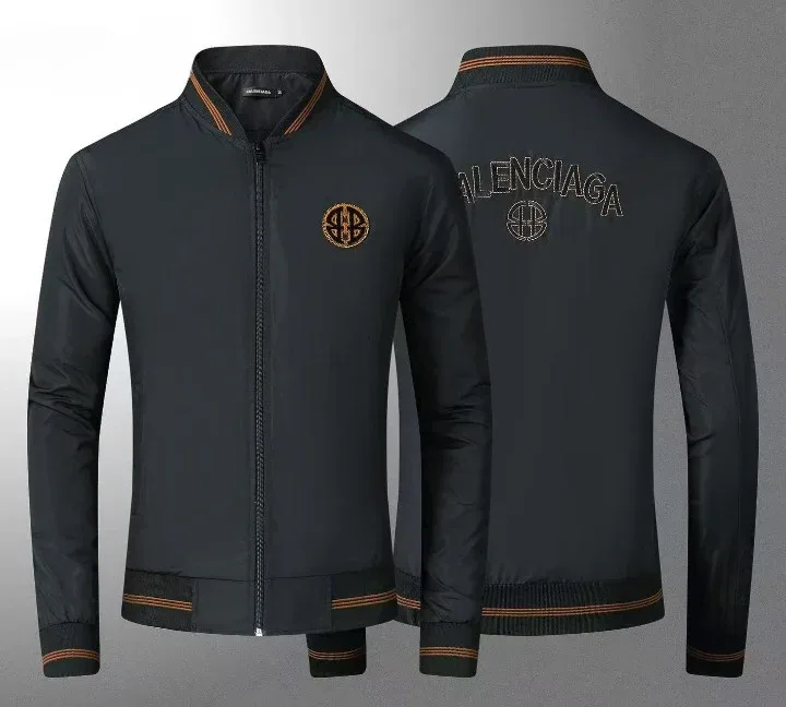 Balenciaga Black Men's Lightweight Slim Fit Softshell Bomber Jackets