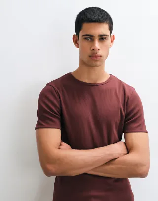 ASOS DESIGN super heavyweight muscle fit t-shirt in brown rib