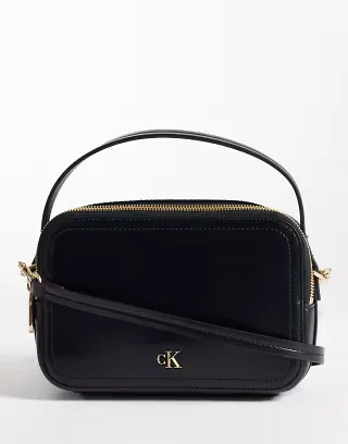 Calvin Klein camera bag with cross-body strap in black