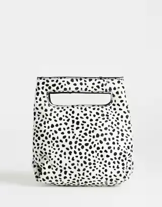 Topshop Stella hair on real leather grab bag in deer print