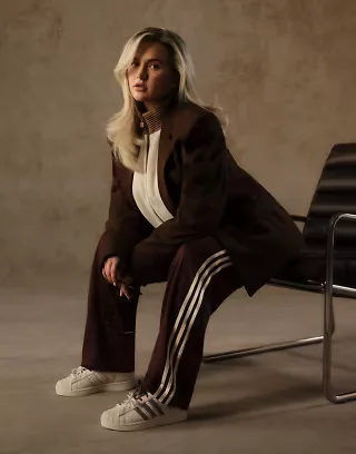 adidas Originals x Molly-Mae Superstar Latte sneakers in cream and brown with double lace