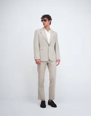 ASOS DESIGN slim suit in beige wool blend tweed