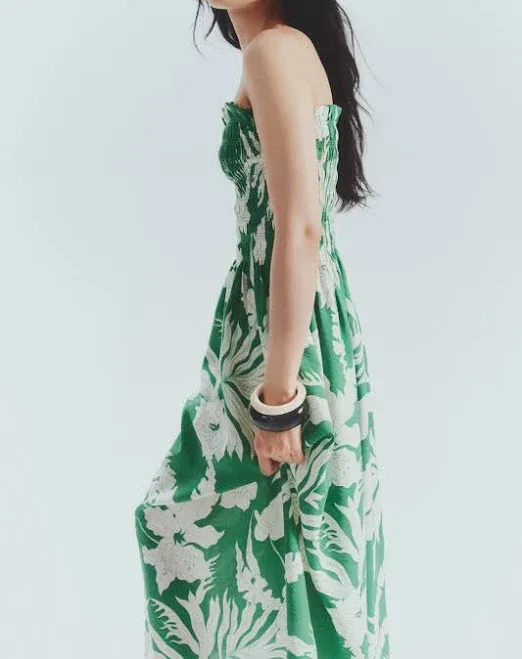 H&M Ladies Smocked-Bodice Strappy Dress