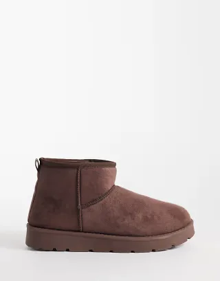 SEQWL cozy mini ankle boots in chocolate