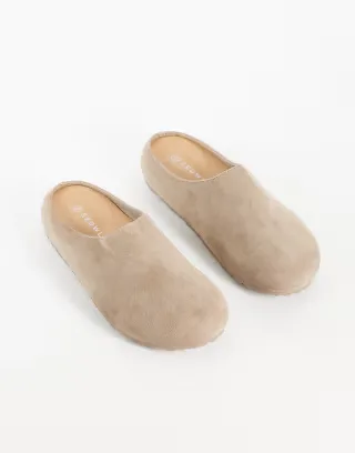 SEQWL Wide Fit Simba clogs in taupe