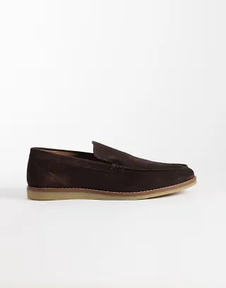 schuh Risk loafers in choc suede