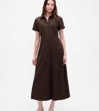 Gap Women's Linen-Blend Midi Shirtdress
