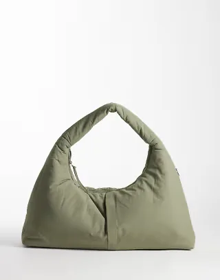 OLEND Nico large nylon shoulder bag in sage