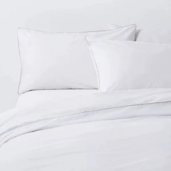 John Lewis 400 Thread Count Organic Cotton Piped Duvet Cover Set
