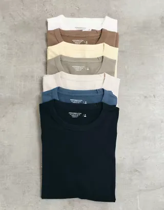 Abercrombie & Fitch classic icon logo 7 pack T-shirts in multi