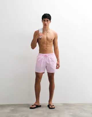 BOSS Bodywear Octopus swim shorts with logo print in light pink
