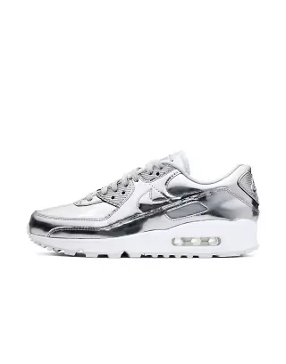 Nike Air Max 90 sneakers in metallic silver