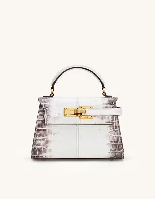 JW PEI Elise top handle bag in white croc