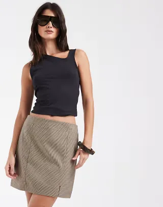 ASOS DESIGN tailored skirt in check