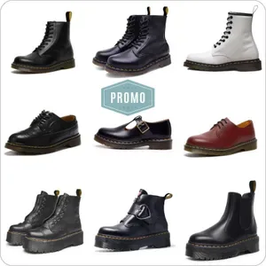Drbootiess Leather Martin Boots for Men Women - Vintage Ankle Winter Snow Boots with Smooth Oxford Sole - Warm Mini Boot