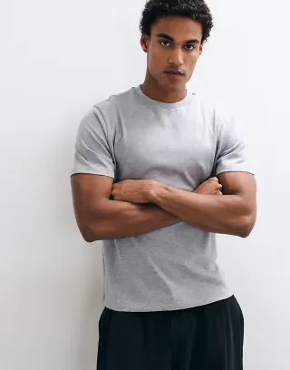 ASOS DESIGN boxy fit t-shirt in gray heather