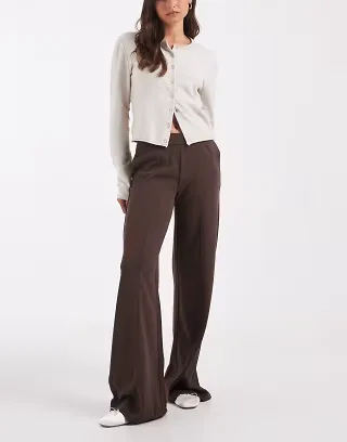 JJXX wide leg pants in brown