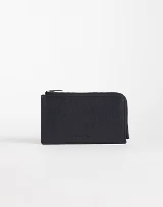 Calvin Klein zip cardcase with foil logo in black