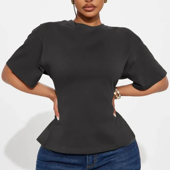 Fashion Nova Zipper Detail Short Sleeve T-Shirt