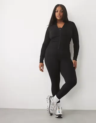 4505 Curve sculpting seamless high waist gym leggings in black
