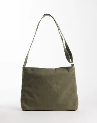 Weekday cross body satchel bag in washed khaki