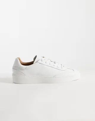 NOAK Made In Portugal retro lace up sneakers in white leather