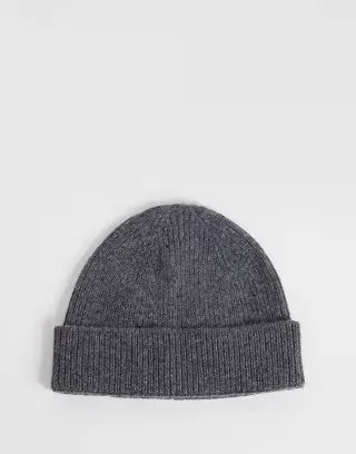 Jack & Jones wool fisherman beanie in gray
