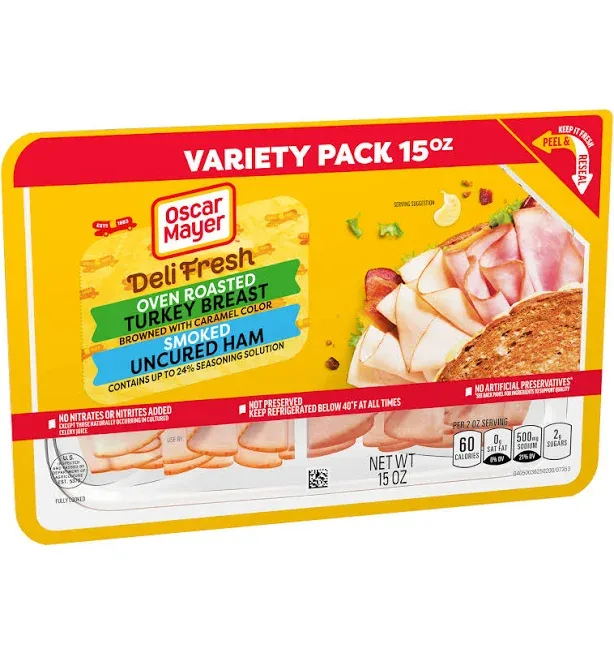 Oscar Mayer Deli Fresh Oven Roasted Turkey Breast & Smoked Ham Combo Tray