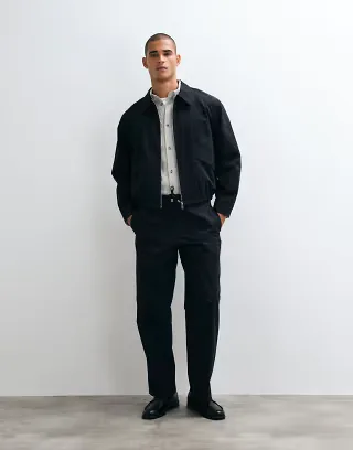 ASOS DESIGN smart set in black compact cotton