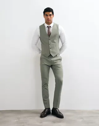 ASOS DESIGN skinny suit trousers in khaki