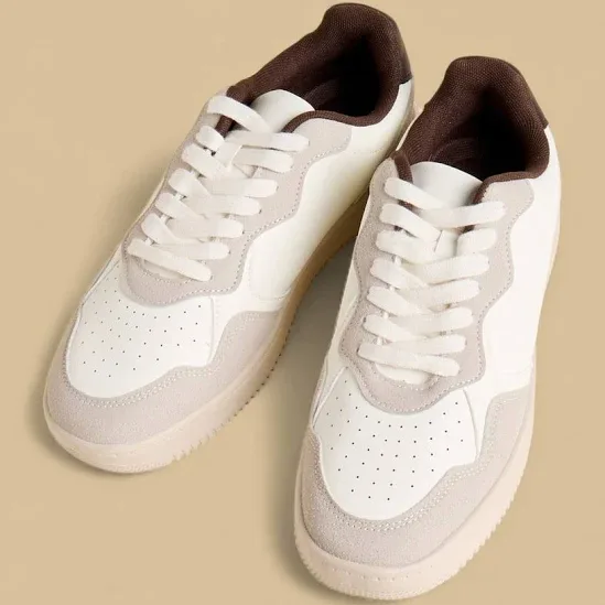 Panelled Sports Shoes with Lace-Up Closure