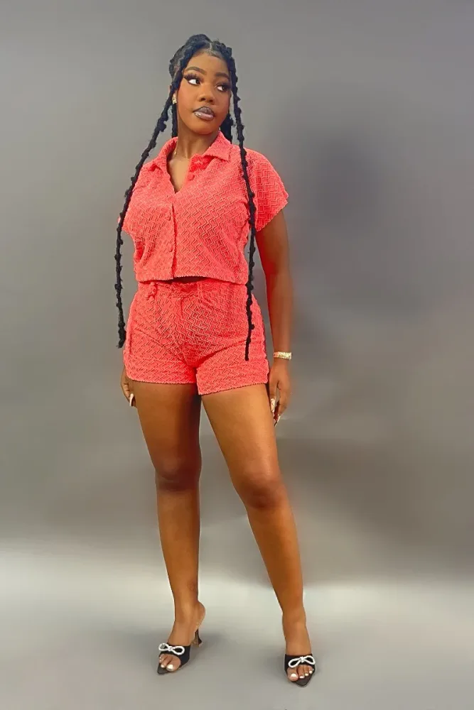ZIGZAG GLITTER TOP AND SHORT SET