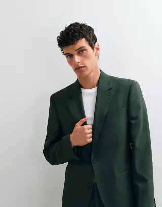 ASOS DESIGN slim suit jacket in dark green