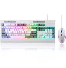 Redragon s151w Wired RGB Gaming Keyboard & Mouse Combo White
