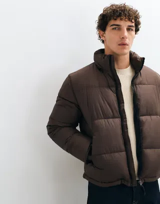 ONLY & SONS puffer jacket in chocolate