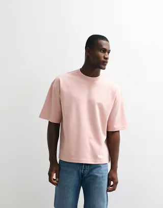 ASOS DESIGN breatheMAX™ heavyweight boxy oversized t-shirt in pink cotton blend