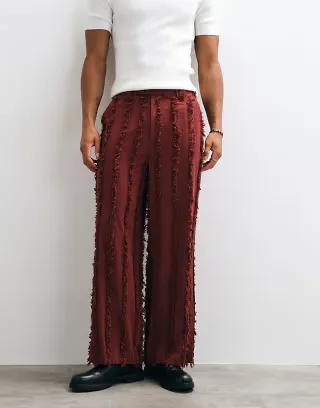 Reclaimed Vintage Limited Edition oversized suit trouser set in russet with fraying