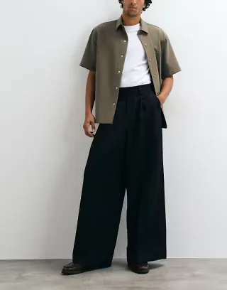 ASOS DESIGN extreme wide tailored pants in black