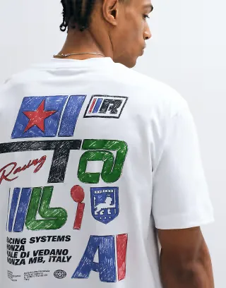 ASOS DESIGN relaxed T-shirt with Italia graphic in white