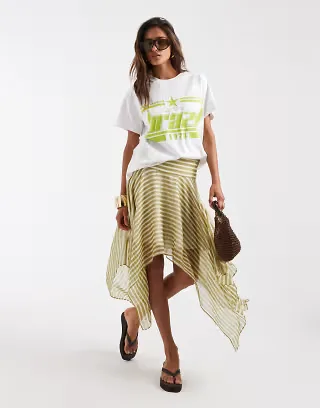 ASOS DESIGN regular fit t-shirt with Brazil graphic in white and green