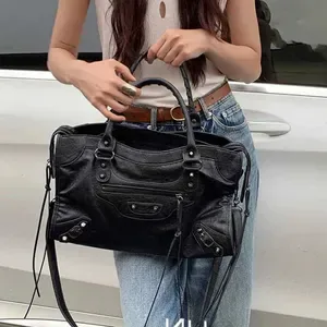 Womens Motorcycle Bags 2026 Trendy City Tote Bag Y2k Classic Street Fashionable Shoulder Pu Leather Crossbody Handbag H2