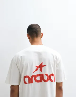 ASOS DESIGN oversized T-shirt with street graphic in cream
