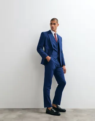 ASOS DESIGN slim 3-piece suit in blue