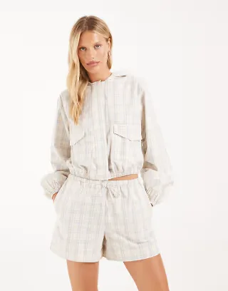ASOS DESIGN pull on boxer shorts in blue plaid - part of a set
