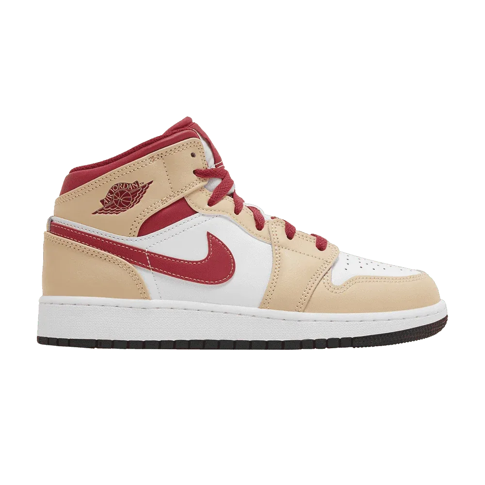 Air Jordan 1 Mid Beige White Red