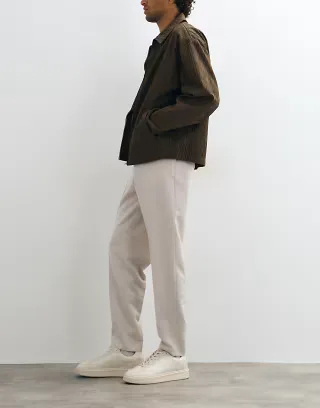 ASOS DESIGN tailored tapered pants with elasticated waist in ecru