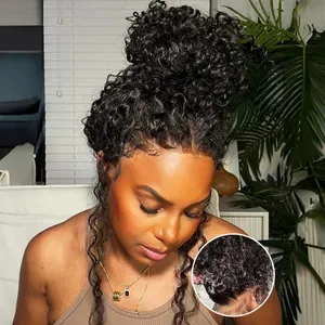 Brand 250% Density Curly Human Hair Wig - 13x6 HD Lace Frontal - 360 Full Lace Water Deep Wave - Transparent, Pre-Plucke