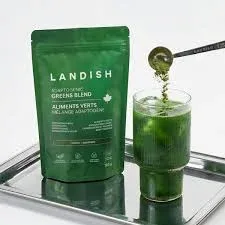 Landish Adaptogenic Greens Powder Canadian-Grown Organic Greens Spirulina Functional Roots & Mushrooms