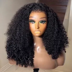 Hd Lace Wig 200Density Black Glueless woman Afro Kinky Curly Human Hair Wigs For Women Water Wave 13X4 Frontal Cut HD La