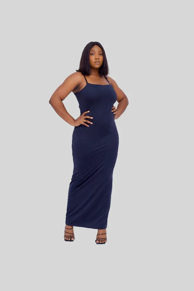 SPAGHETTI STRAP BODYCON MAXI DRESS